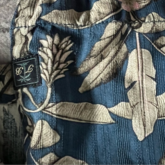 Tommy Bahama Mens Big and Tall Blue Leaf Print Casual Shirt. size 2XB - Picture 5 of 7